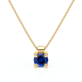 Pendentif solitaire saphir Lune de Miel - 1