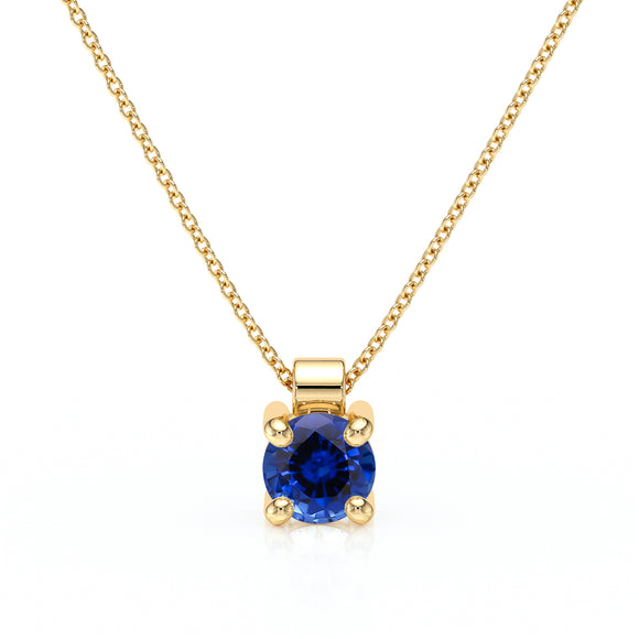 Pendentif solitaire saphir Lune de Miel - 1