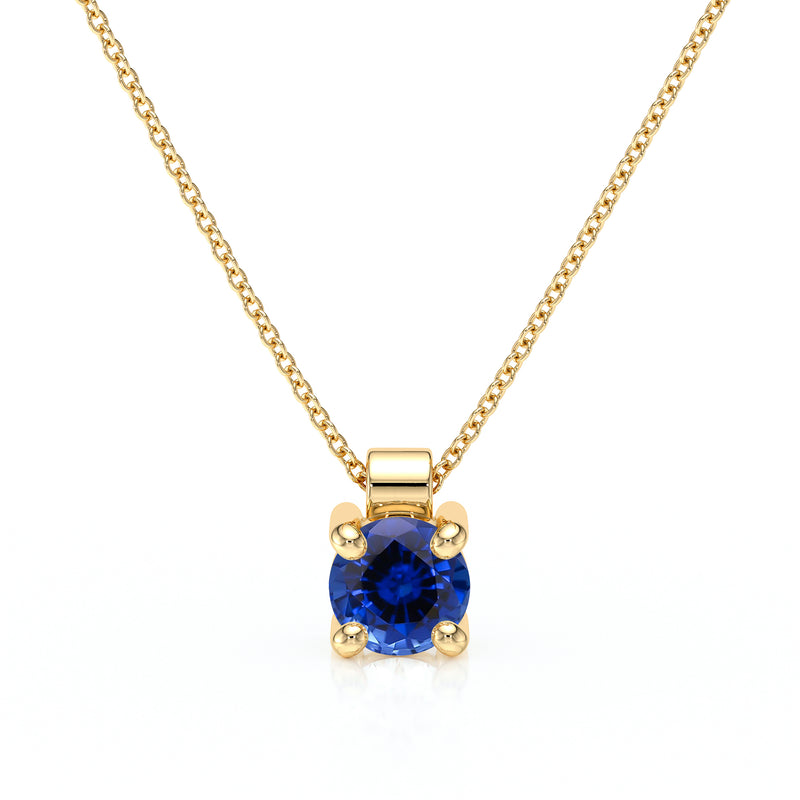 Pendentif solitaire saphir Lune de Miel - 1