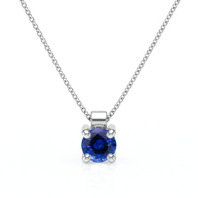 Pendentif solitaire saphir Lune de Miel - 1