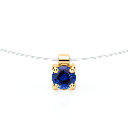 Pendentif solitaire saphir Lune de Miel - 8