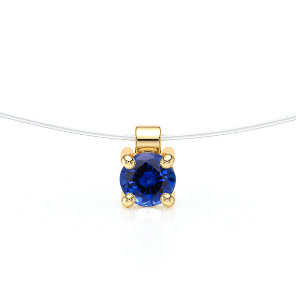 Pendentif solitaire saphir Lune de Miel - 8