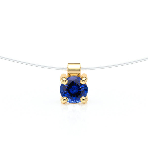 Pendentif solitaire saphir Lune de Miel - 8