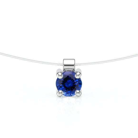 Pendentif solitaire saphir Lune de Miel - 8