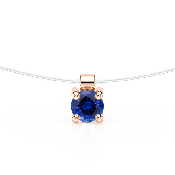 Pendentif solitaire saphir Lune de Miel - 8