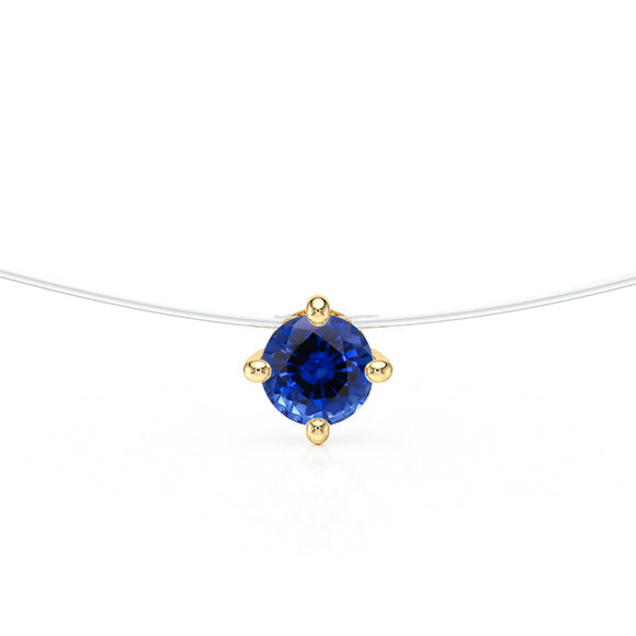 Pendentif solitaire saphir Lune de Miel - 9