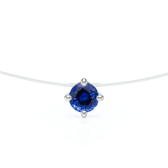 Pendentif solitaire saphir Lune de Miel - 9