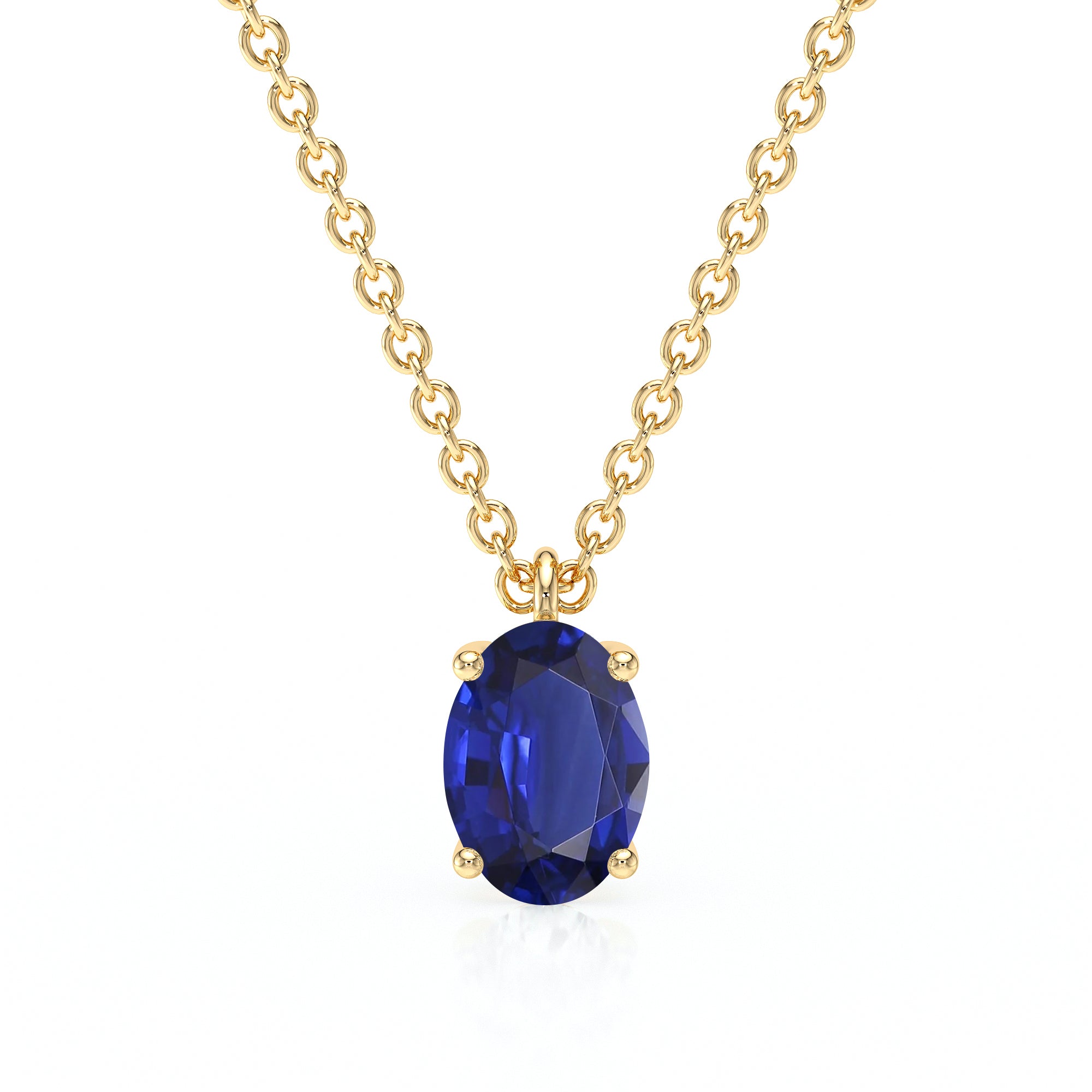Pendentif Vintage Saphir Bleu Facetté - Plaqué Or - Magnifique Bijou Ancien Référence 1743
