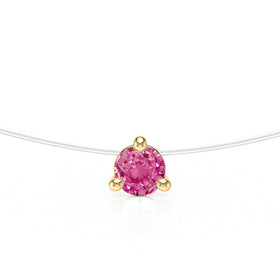 Pendentif solitaire saphir rose Lune de Miel - 10