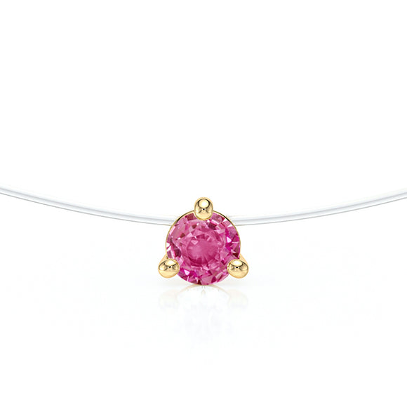 Pendentif solitaire saphir rose Lune de Miel - 10