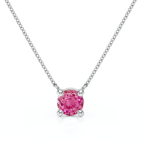 Pendentif solitaire saphir rose Lune de Miel - 2