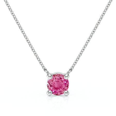 Pendentif solitaire saphir rose Lune de Miel - 2