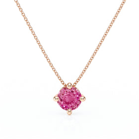 Pendentif solitaire saphir rose Lune de Miel - 3
