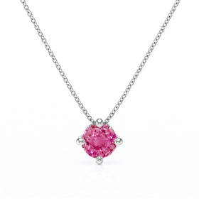 Pendentif solitaire saphir rose Lune de Miel - 3