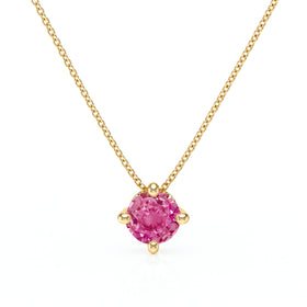 Pendentif solitaire saphir rose Lune de Miel - 3