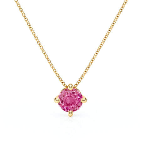 Pendentif solitaire saphir rose Lune de Miel - 3