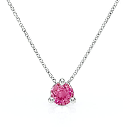 Pendentif solitaire saphir rose Lune de Miel - 4