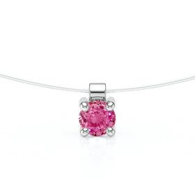 Pendentif solitaire saphir rose Lune de Miel - 8