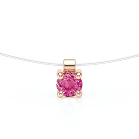 Pendentif solitaire saphir rose Lune de Miel - 8