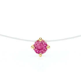 Pendentif solitaire saphir rose Lune de Miel - 9