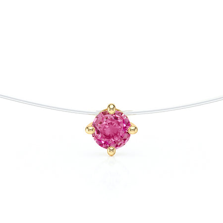 Pendentif solitaire saphir rose Lune de Miel - 9