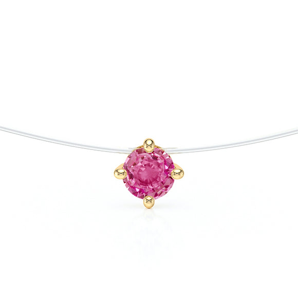 Pendentif solitaire saphir rose Lune de Miel - 9