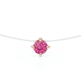 Pendentif solitaire saphir rose Lune de Miel - 9