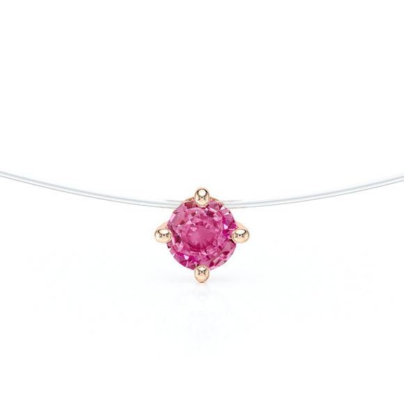Pendentif solitaire saphir rose Lune de Miel - 9