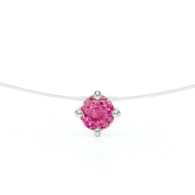 Pendentif solitaire saphir rose Lune de Miel - 9