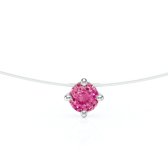 Pendentif solitaire saphir rose Lune de Miel - 9