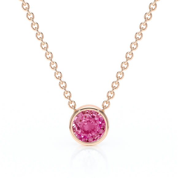 Pendentif solitaire saphir rose Nuit de Noces - 1