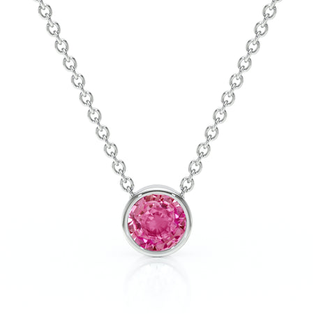 Pendentif solitaire saphir rose Nuit de Noces - 1