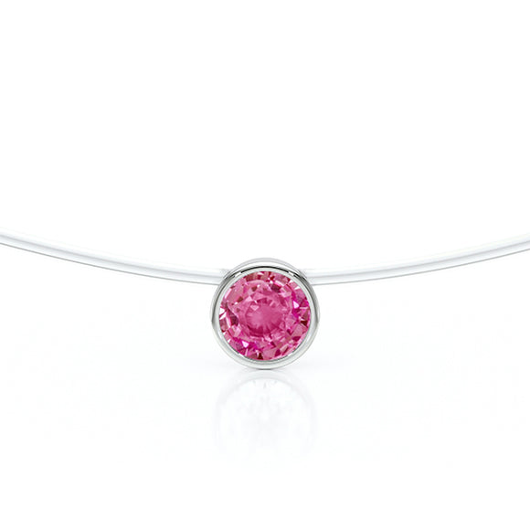 Pendentif solitaire saphir rose Nuit de Noces - 3