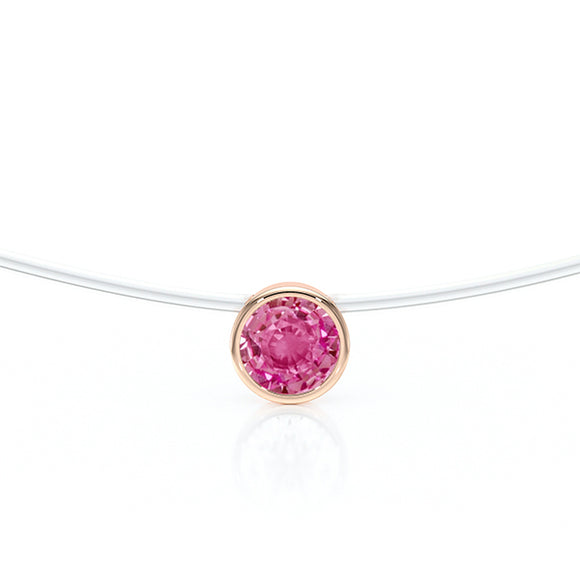 Pendentif solitaire saphir rose Nuit de Noces - 3