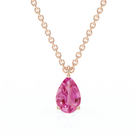 Pendentif solitaire saphir rose Une Promesse - 1