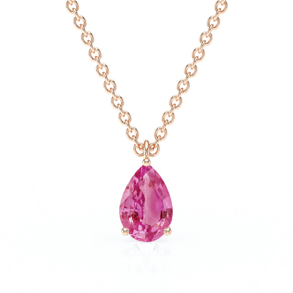 Pendentif solitaire saphir rose Une Promesse - 1