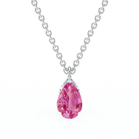 Pendentif solitaire saphir rose Une Promesse - 1