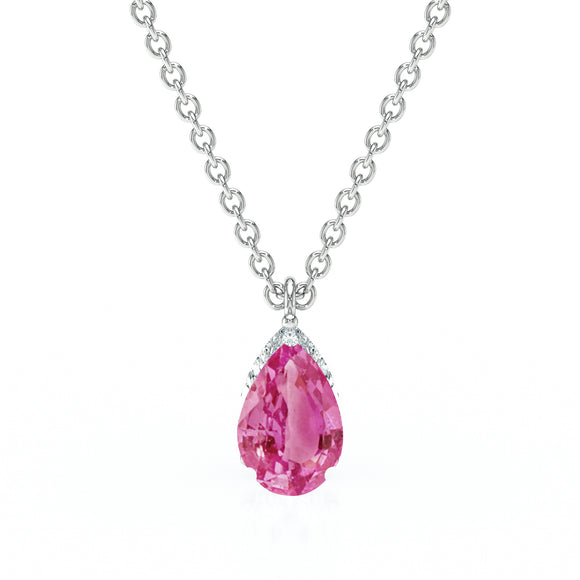 Pendentif solitaire saphir rose Une Promesse - 1