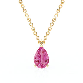 Pendentif solitaire saphir rose Une Promesse - 1