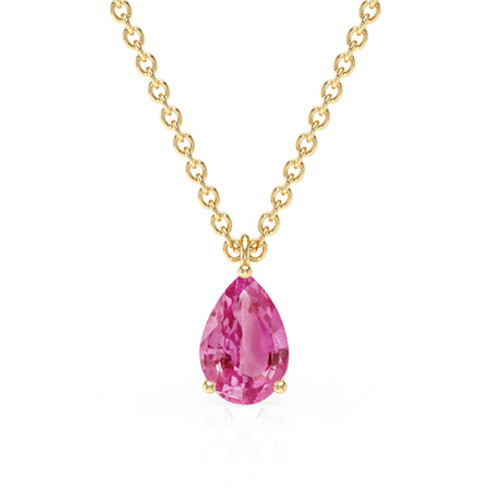 Pendentif solitaire saphir rose Une Promesse - 1