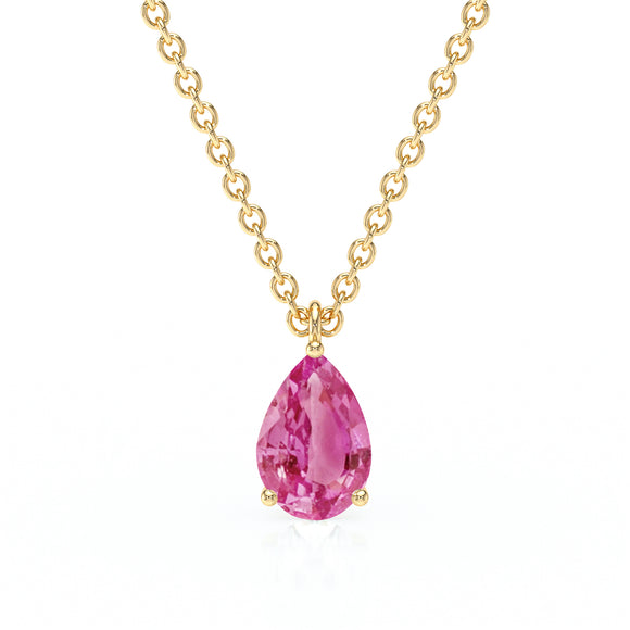 Pendentif solitaire saphir rose Une Promesse - 1