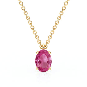Pendentif solitaire saphir rose Une Promesse - 2