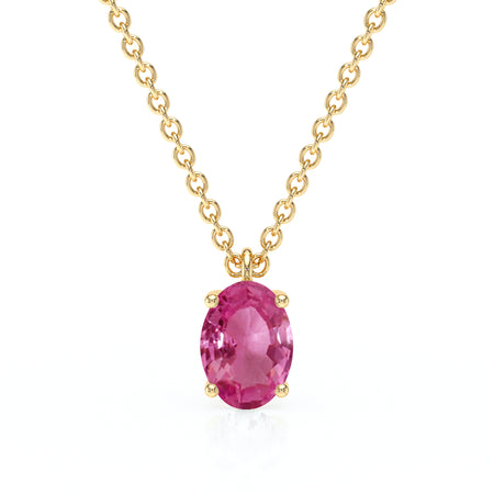 Pendentif solitaire saphir rose Une Promesse - 2