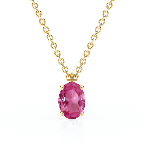 Pendentif solitaire saphir rose Une Promesse - 2