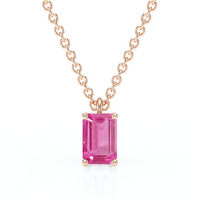 Pendentif solitaire saphir rose Une Promesse - 3