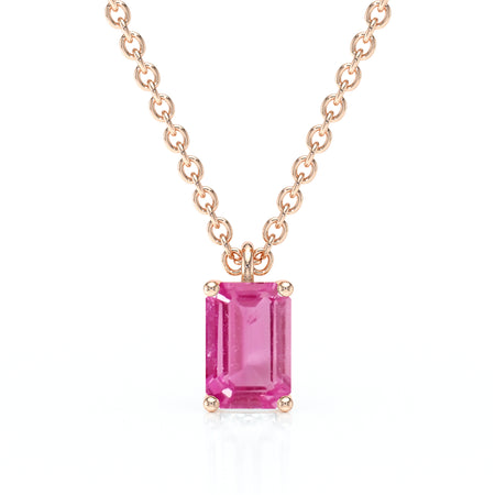 Pendentif solitaire saphir rose Une Promesse - 3