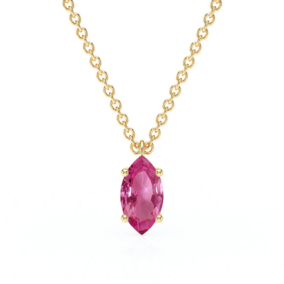 Pendentif solitaire saphir rose Une Promesse - 4