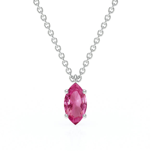 Pendentif solitaire saphir rose Une Promesse - 4