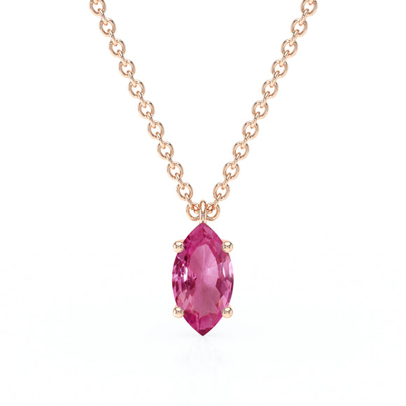 Pendentif solitaire saphir rose Une Promesse - 4