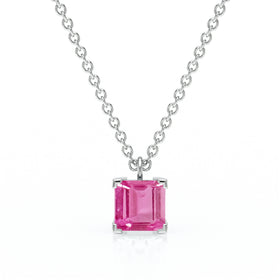 Pendentif solitaire saphir rose Une Promesse - 5